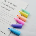 Customize 6 Multi Colors School Kid Plastic Body Detachable Round Flat Tip Highlighter Pen