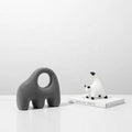 Minimalist Grey Ceramic Elephant Ornament Abstract Table Living Room Decoration Statuette Craft Interior Design 22.6x8.6x20cm