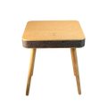 HOMEMORE Modern Square Smart Coffee Table with Wireless Charger Bluetooth Speaker Wood Design for Bedroom & Living Room