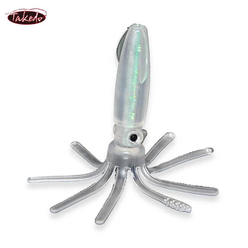 TAKEDO JYL01  Soft Lure Soft Bait 10cm 8g Sea Fishing Luya Baits Multicolored  Squid Night Squid Mollusk Octopus  Fishing Bait