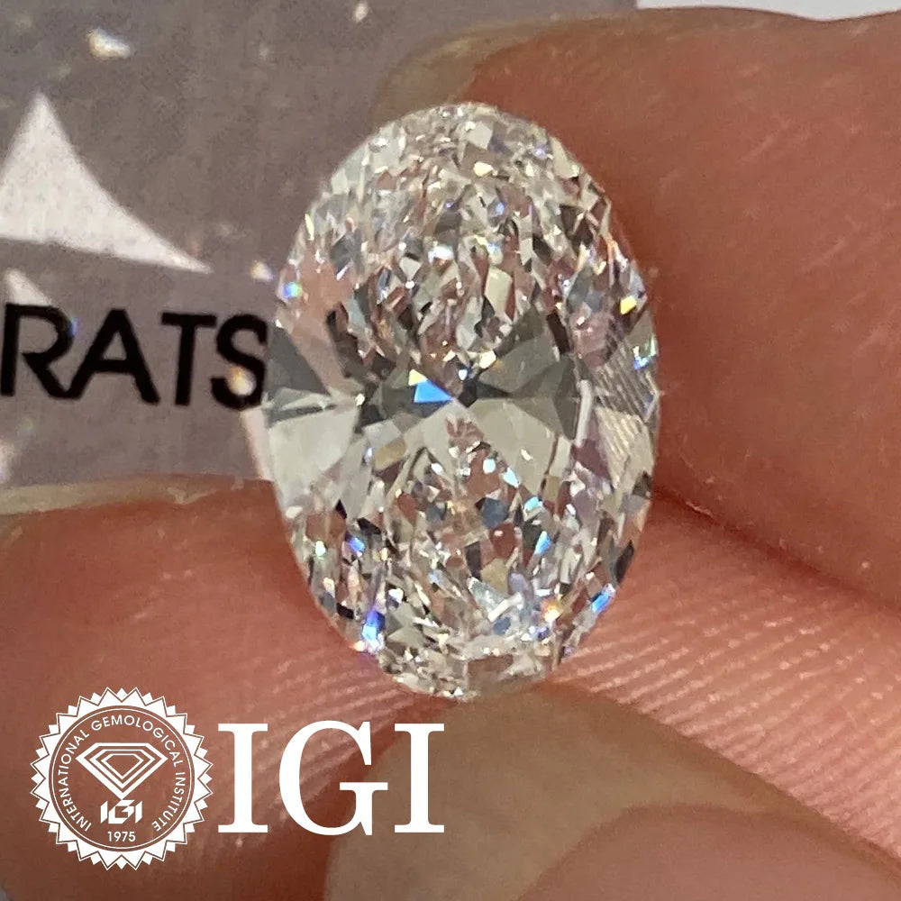 JINAO Loose Lab Grown Diamond CVD VS1 D Color IGI Certified Excellent 1ct 2ct Oval Cut Wholesale IGI CVD HPHT Diamond