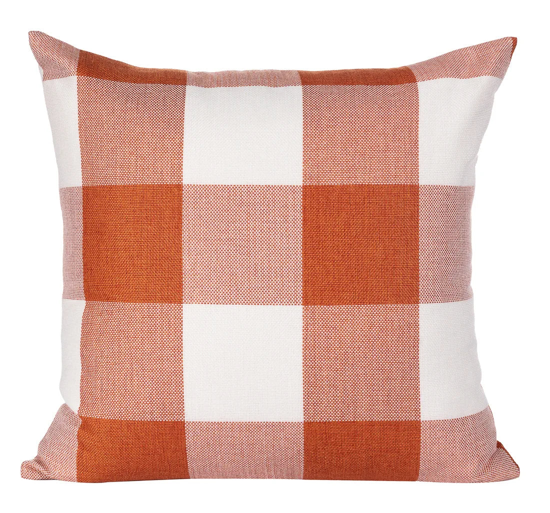 Hidden Zipper Buffalo Checks 100% Polyester Eco-Friendly Customizable Pillow Case Cushion Cover