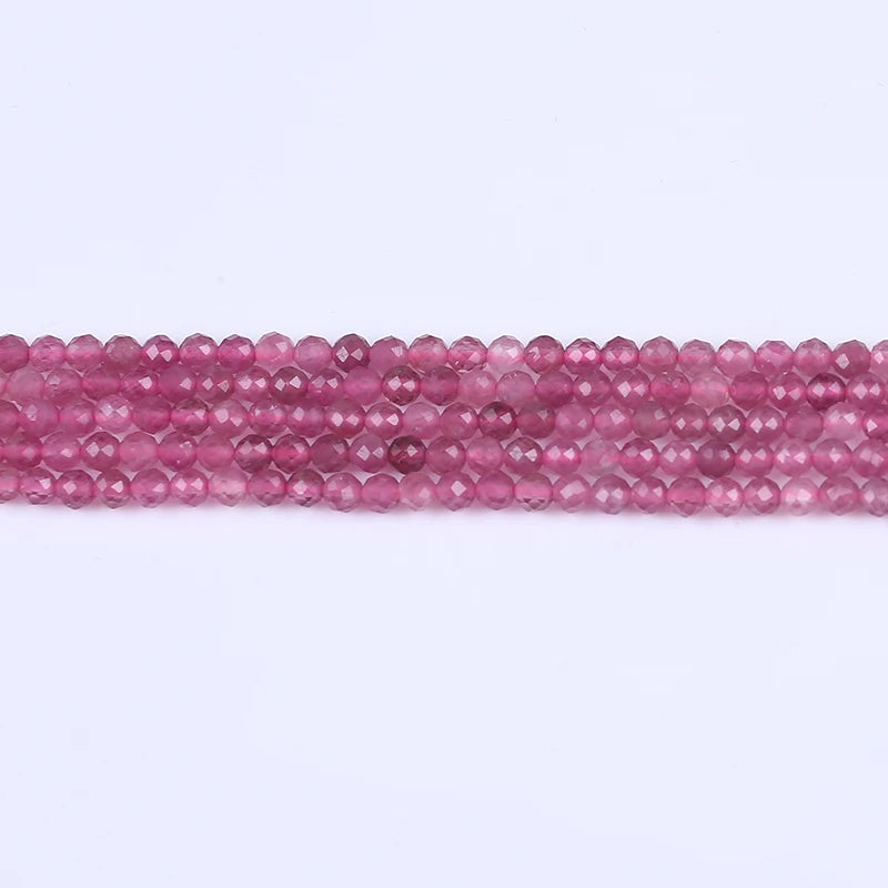 Natural 3mm Faceted Small Stone Beads Strand for Jewelry Making