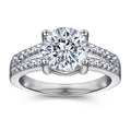 Split Shank Design Solitarie Jewelry Rings Round Brilliant Cut Cubic Zircon 925 Sterling Silver Engagement Ring