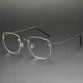 2023 Business Square Optics Classic Rimless Frame Metal Eyeglasses Male Optical Frame