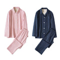 Small Dot Double Yarn Homewear Seamless Long Sleeve Cotton Yarn Dyed Polka Dot Japanese Style Spring Vacation Women's Pajamas