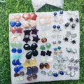 Fashion Jewelry Labradorite Ear Ring Moon Shaped Lapis Lazuli Ear Stud Luxury Crystals Earrings