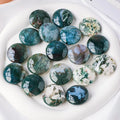 Wholesale 3cm Polished Natural Energy Round Gemstone Healing Moss Agate Crystal Palm Stone