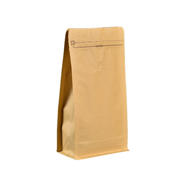 Wholesale Custom Printed 250g 500g White Side Gusset Ziplock Stand Pouch Heat Flat Block Bottom Packaging for Tea Coffee Food