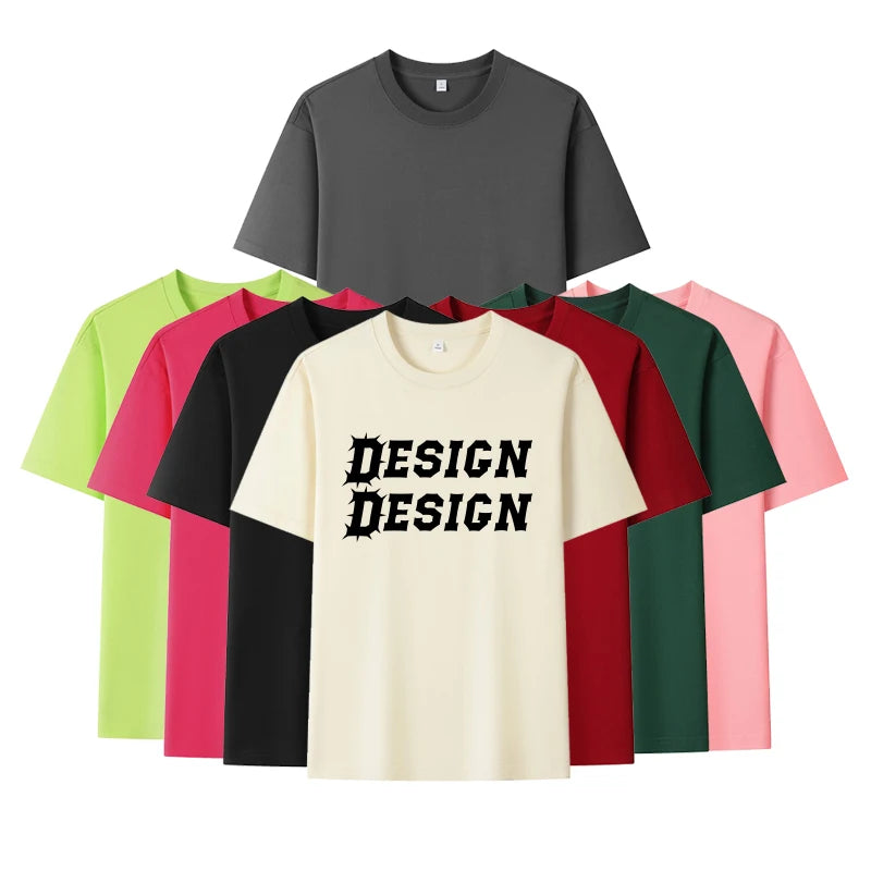 Custom High Quality 230gsm Streetwear Loose Oversized Plain Blank Sports Short Sleeve Dropped Shoulder Men's T-shirt