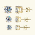 925 Sterling Silver Moissanite Earrings White Gold Four Prong Stud Shape for Women Certificate Included