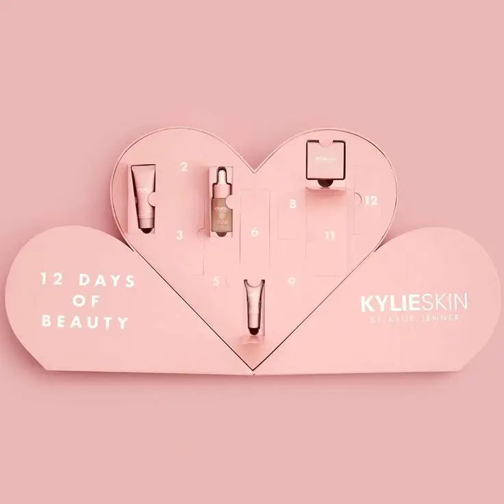 Heart Shaped Advent Calendar Gift Box for Cosmetics Custom for Valentine Mother Day Christmas Year Round Luxury Beauty Gift Set