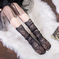 Japan White Designed Slouchy Crew Lace Socks Girls