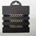 Designer Hot Sell Women Gold Alloy Charm Wrist Enamel Link Rubber Rope Hair Tie Bracelet