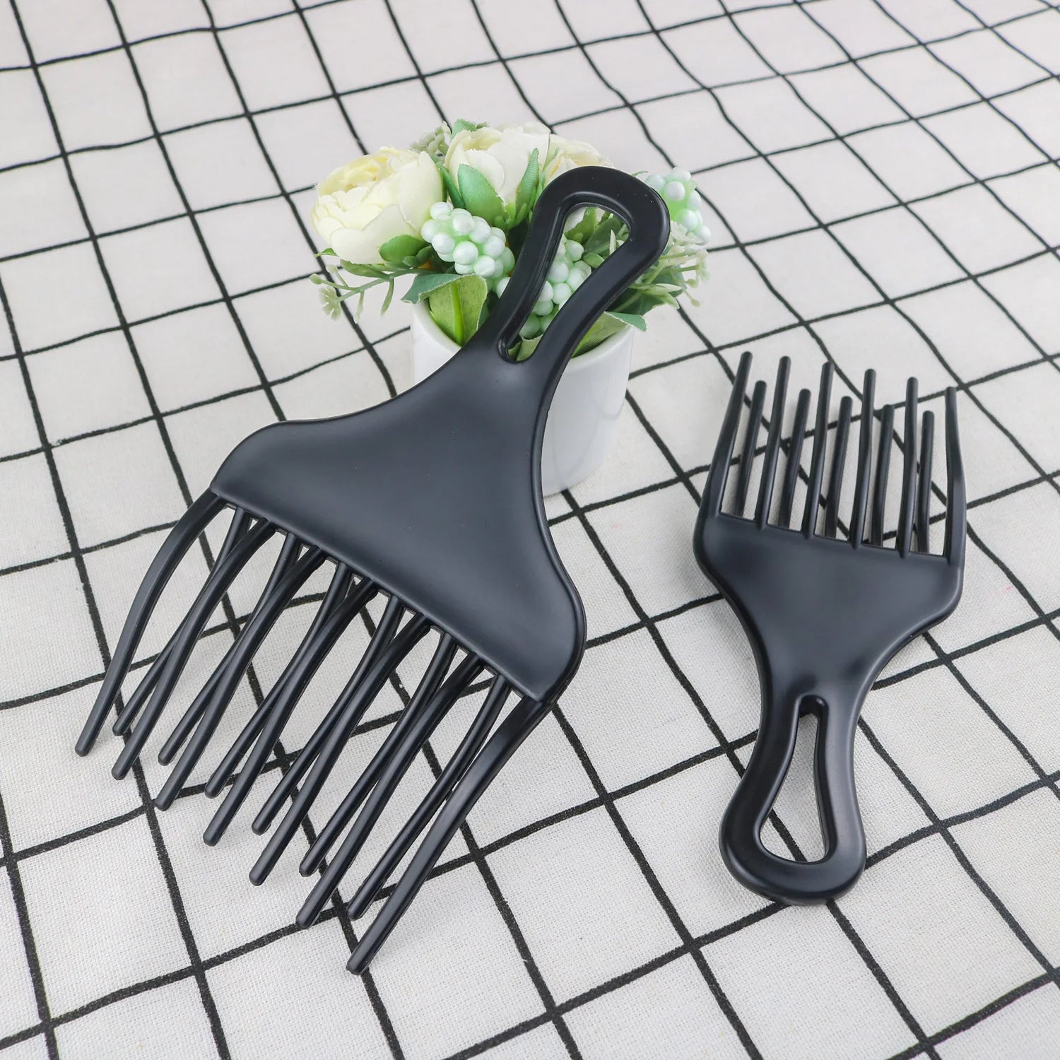 Double Afro Lift Pick Comb Salon Use Detangle Anti-Breakage Shine Enhancing Hair Styling Tool
