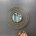 70cm Large Iron Modern Creative Home Furniture Decorative Wall Mirrors Wall Hanging Round Gold Mirror for Living Room