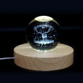 Customizable 3D Night Light Luminous LED Eco-friendly Christmas Ornament USB Base Colorful Crystal Ball Love Theme Gift Engraved