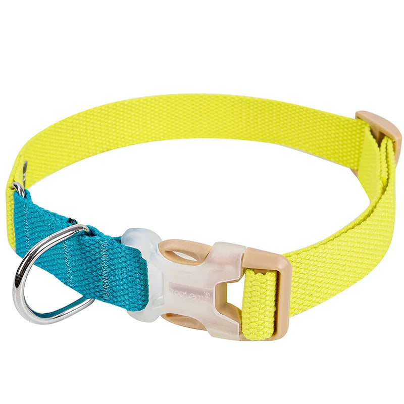 INS Pet Collar: Color-Block Polyester-Cotton Woven Strap Soft and Adjustable Dog Neck Collar with Stylish Mix Colors