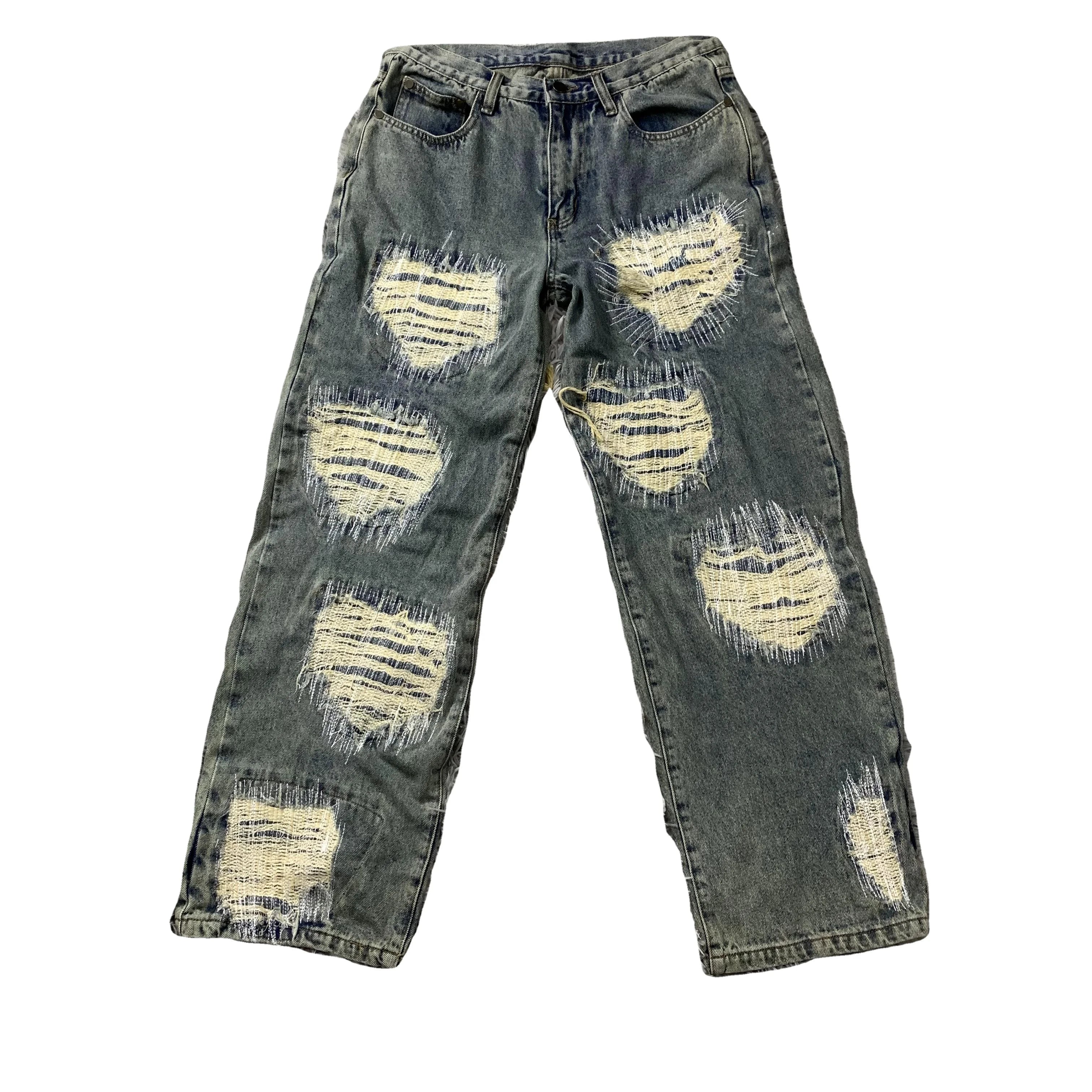 DENIMGUYS Fashion Streetwear Denim Ripped Pants Men Distressing Distressed Jeans Patanlon Homme Jean