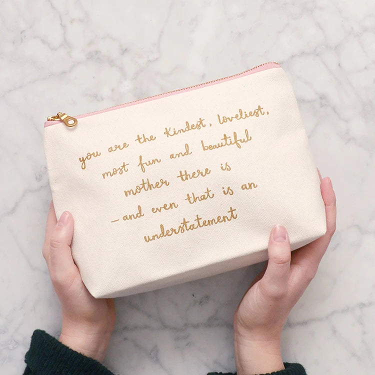 Custom Small Eco Friendly Blank Gold Zipper Make up Pouch Recycled Plain Cotton Canvas Makeup Cosmetic Bag With Personal Logo