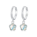 925 Sterling Silver Ice Crystal Hoop Earrings Fantasy Flower Clip-Ons for Women & Girls Fairycore Jewelry Gift SCE1718