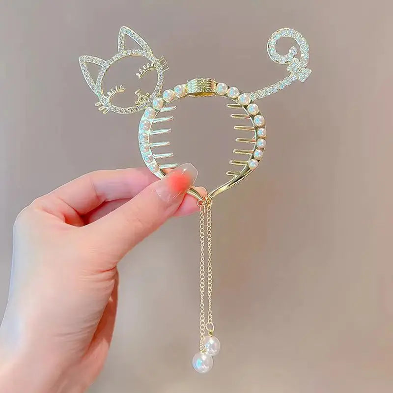 Wholesale Custom Cute Jewelry Tassels Hairpen Baby Girl Kids Claw Clips Rhinestone Crystal Hair Clips Hair Accessories for Women