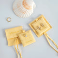 Yellow Personalized Jewelry Bags with logo Luxury Microfiber Gift Packaging Jewellery Pouch Earring Necklace with Insert Pad