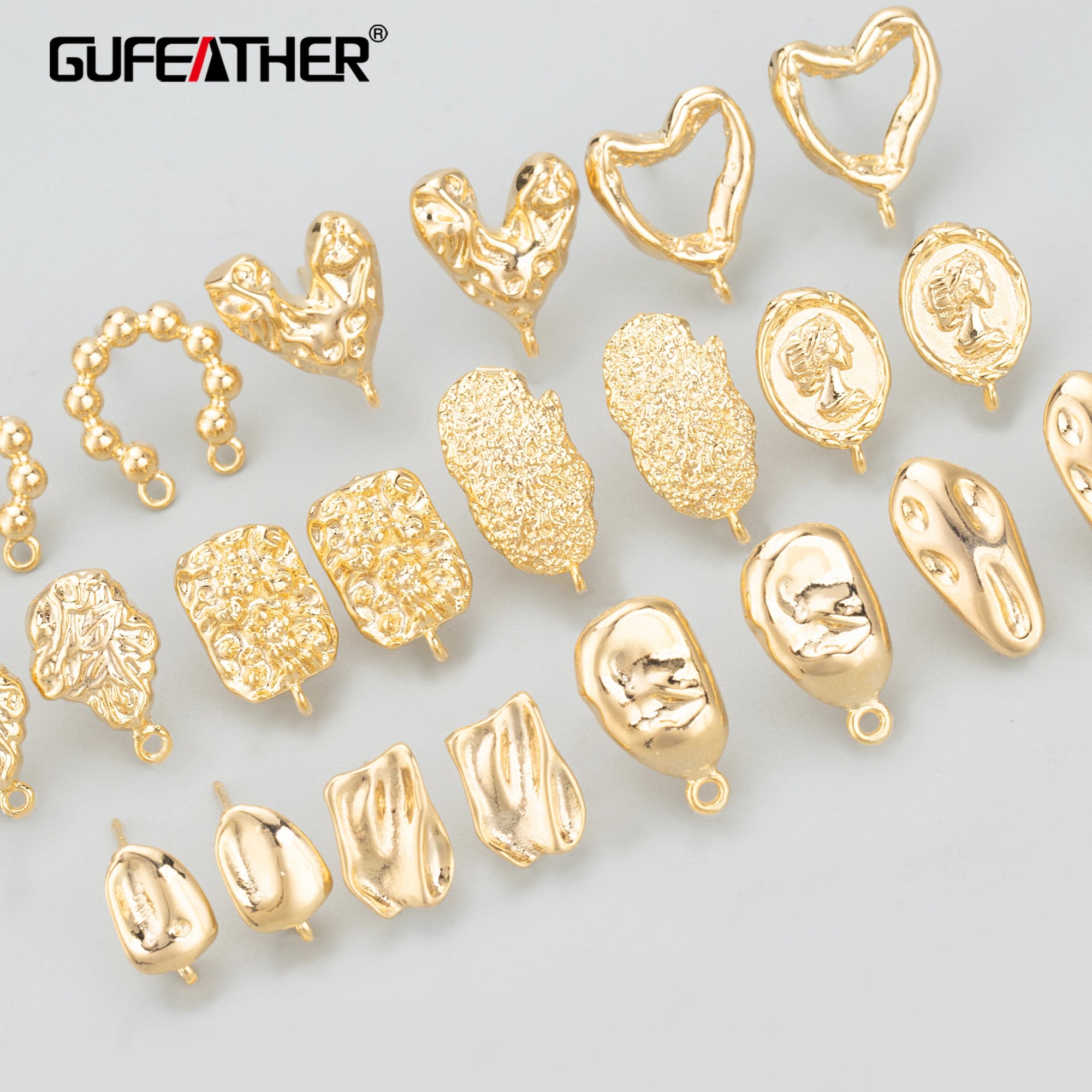 MD33 6pcs/lot High Quality Jewelry Accessories 18k Gold Rhodium Plated Copper Handmade Charms DIY Earrings Making Findings Bag
