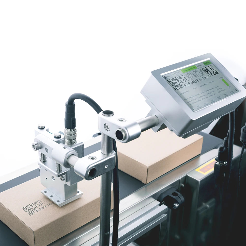 Kelier Tij 2.5 Cartridge Plastic Bag Bottle Egg Date Coding Machine Batch Automatic Inkjet Printer with Conveyor Belt
