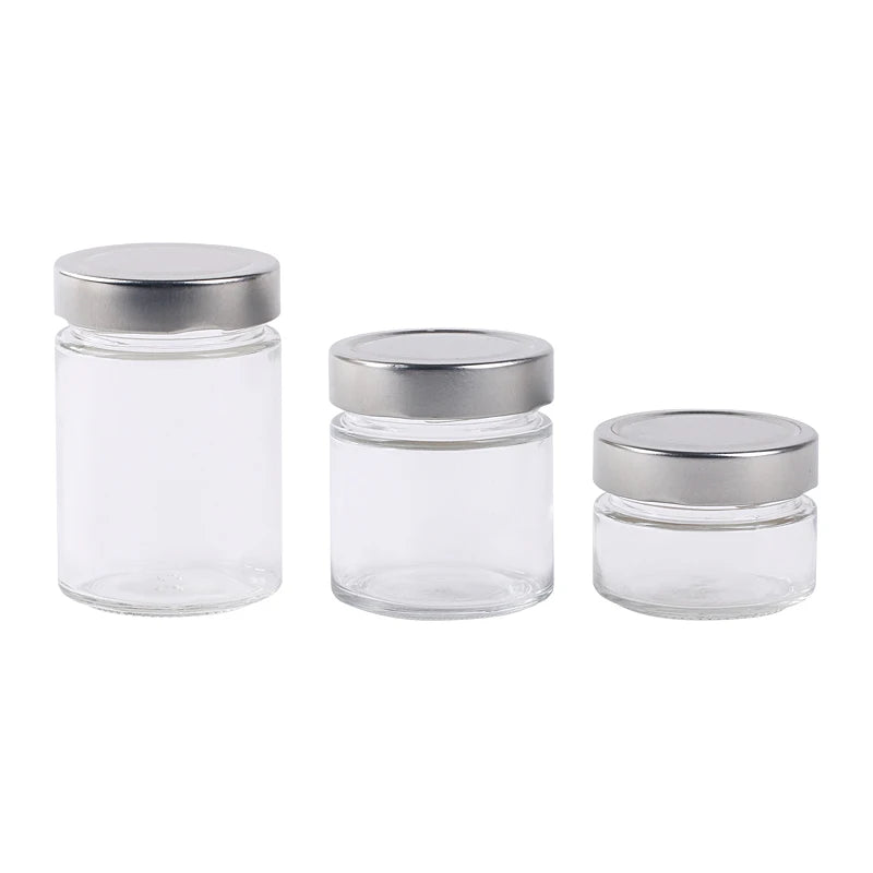 Wholesale 30ml 45ml 85ml 100ml 180ml Glass Honey Jar with Metal Cap