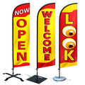 Outdoor Custom Advertising Exhibition Teardrop Flag OPEN Printing Event Promotion Advertisement Advertising Feather Flag