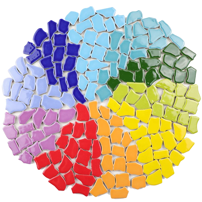 Big Irregular Modern Ceramic Mosaic Tiles 6mm Thick DIY Craft Supplies for Garden & Home Decoration