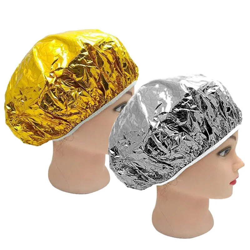 Factory Price Heat Insulating Hat Aluminum Foil Bath Hoods Nourishing Dry Disposable Shower HAT Baking Oil Hair Streaking Cover