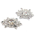 Custom Silver Diamante Rhinestone Shoes Ornaments Decorative Crystal Rhinestone Shoes Clip Accessories for Ladies Shoes