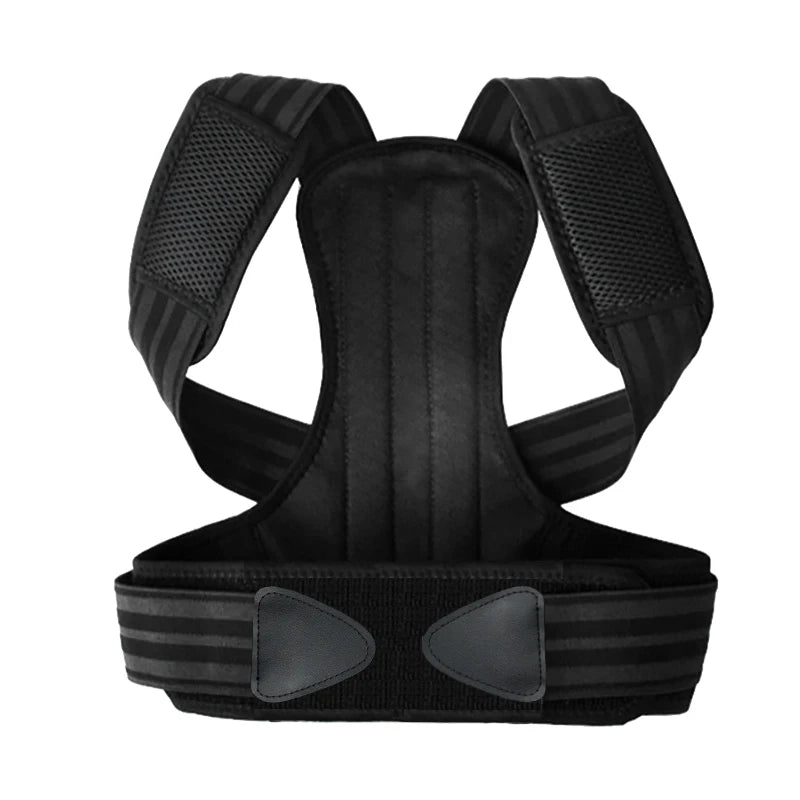 Adjustable Posture Shoulder Corrector Clavicle Support Black Belt for Adults