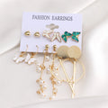 VKME Fashion Gold Hoop Earrings Set Acrylic Pearl Crystal Oversize Metal Circle Butterfly Heart Flower Punk Earring