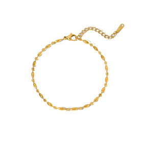 SC Hot Selling Exquisite Gold Plated Bracelet Thin Stainless Steel Bracelets Casual Beaded Bracelet for Women