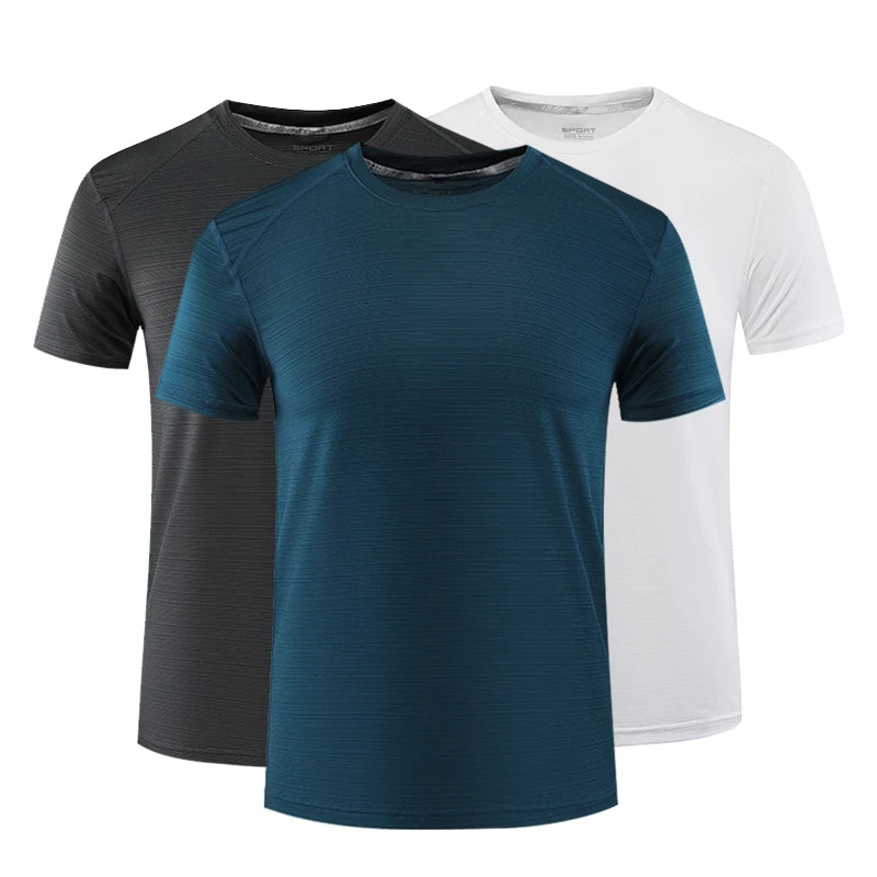 86% Polyester 14% Spandex Solid Knitted Breathable Comfortable Sport Quick Drying T-shirt for Men