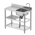 Multifunction Stainless Steel Single Bowl Kitchen Sink with Storage Shelf Small Kitchen Furniture