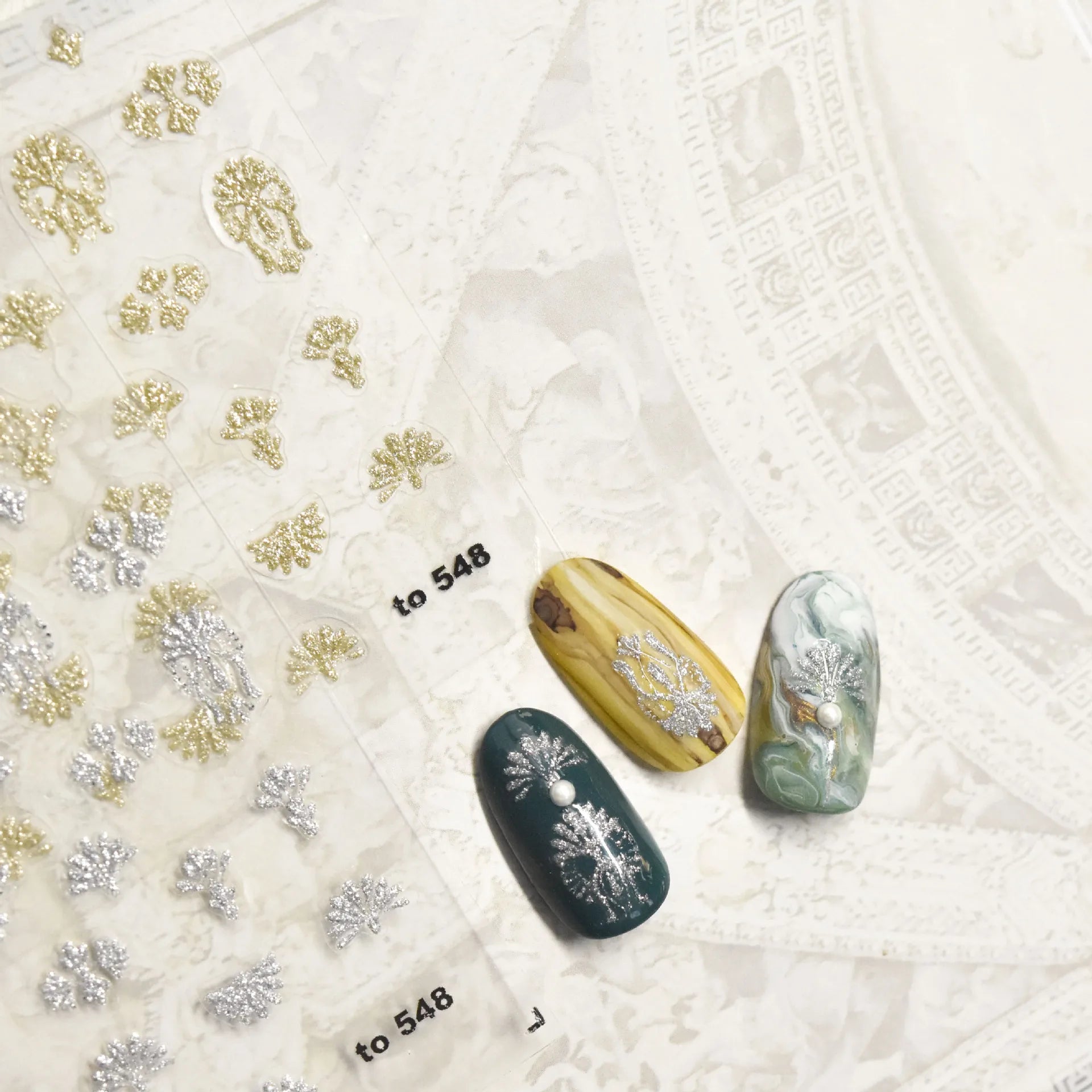 Nail Sticker Tomoni 5D Emboss Gilding & Silvering Buttterflies Letters Star Heart Nail Sticker Nail Decoration