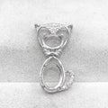 Sterling Silver 5*7+7*9mm Semi Mount Pendant Empty Frame Blank Support Claw Setting S925 Base Without Center Stone for DIY Inlay