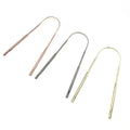 Custom LOGO Private Label Silver Rose Pink Gold Reusable Flexible U-shaped Stainless Steel Dental Tool Tongue Scraper Cleaner