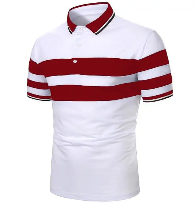 Summer Men's Short Sleeved T-shirt Fashionable Splicing Classic Men's Short Sleeved Polo Shirt