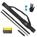 1/2 Carbon Fiber Billiard Cue Stick with Stainless Steel Joint Maple Wood Butt & YF Bag Includes Cue Cleaning Towel Set