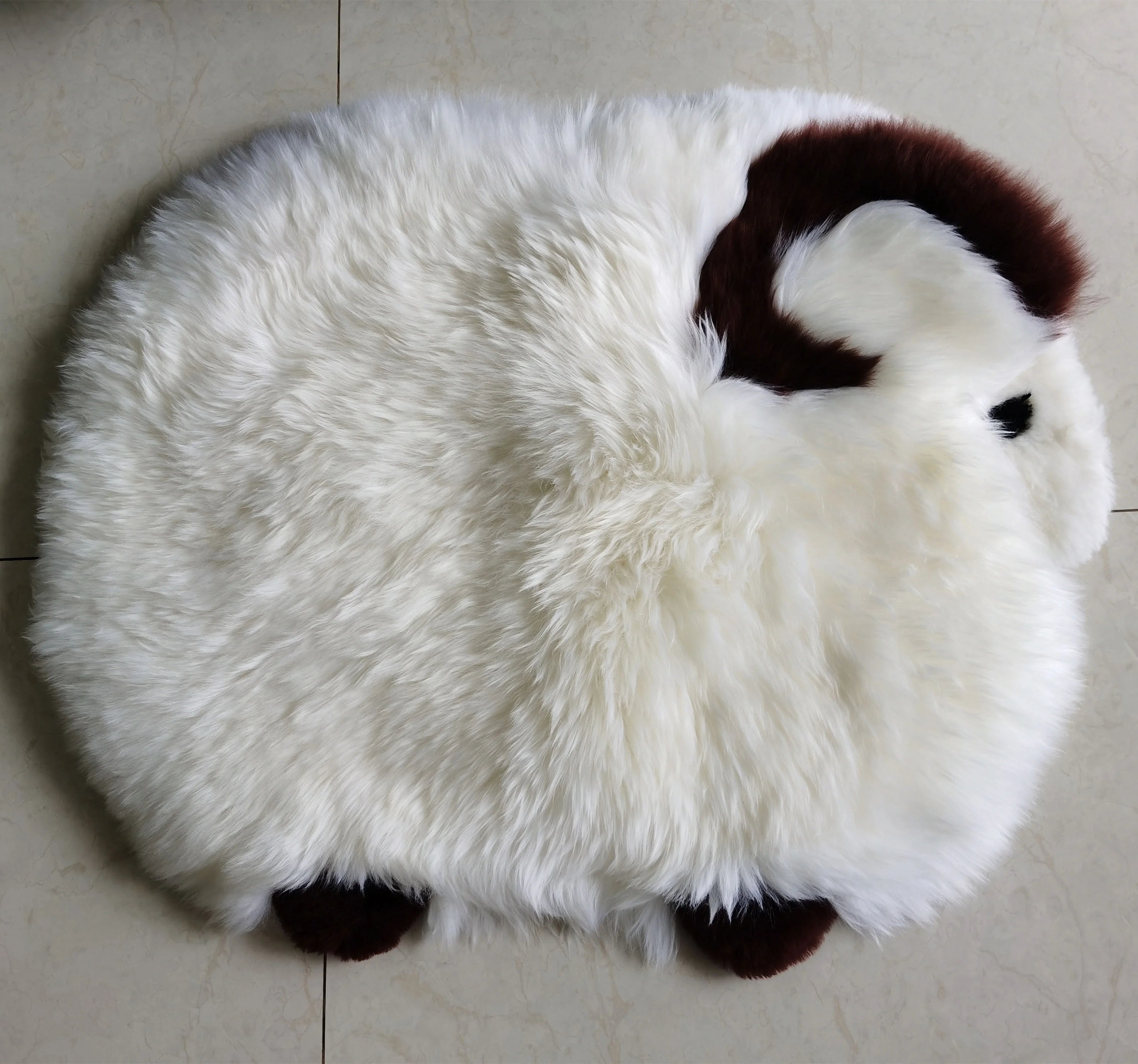 Manufacturer's Popular Solid Pattern Patchwork Australian Sheep Fur Cushion Children's Blanket Grade Quality Hospital Home