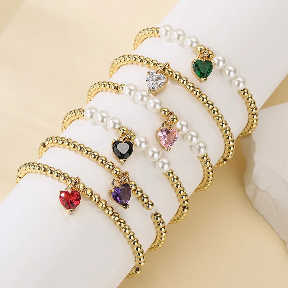 Cz Crystal Love Infinity Charm Bracelet Lucky Adjustable Simple Heart-shaped Diamond Jewelry Bracelet
