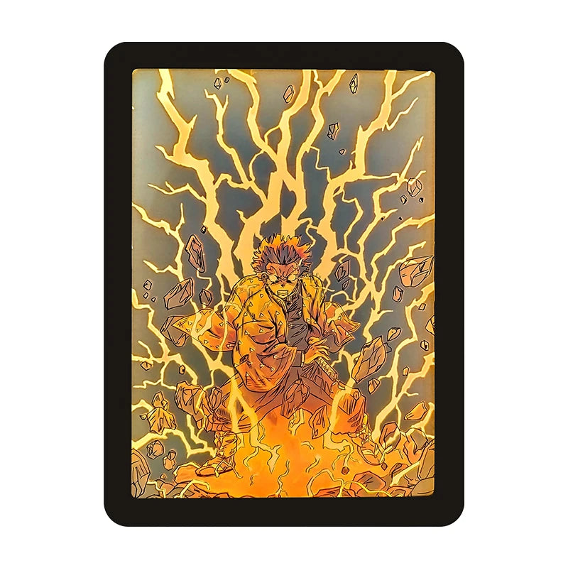 Demon Slayer Anime Light Box Manga Action Figure Shadow Box Light Printing 3D Nightlight Anime Gift for Boy Birthday
