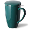 16 oz 450ml Modern Custom Travel Porcelain Glass Cup Set Handle Filter Ceramic Tea Mug with Infuser Lid for Tea Coffee Milk