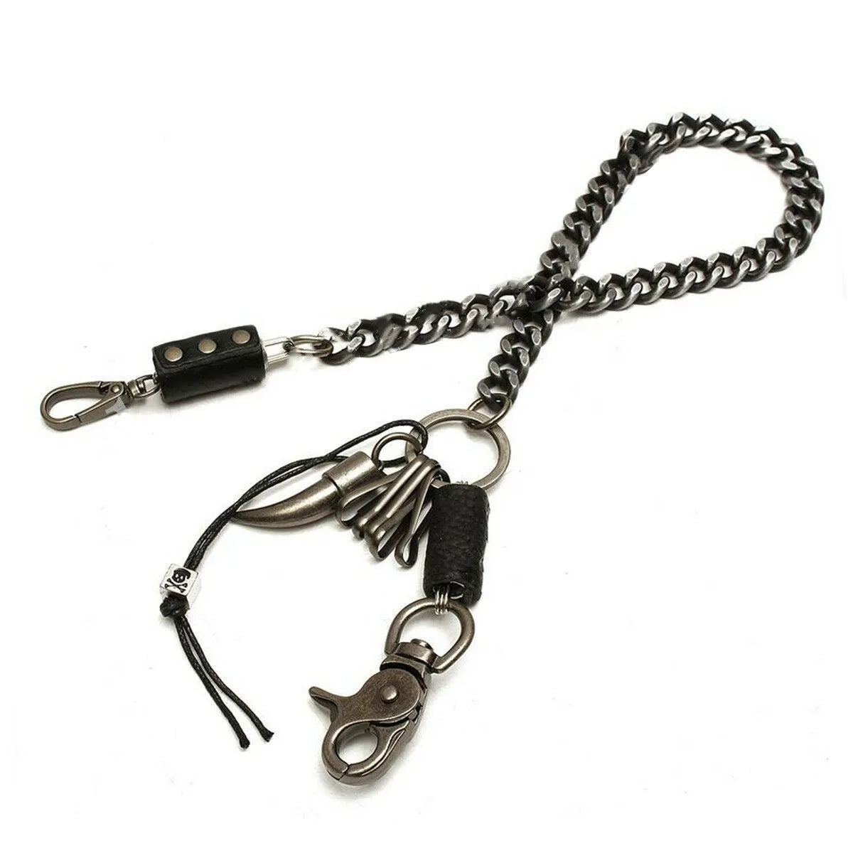 Vintage Mens Heavy Metal Trucker Biker Keychain Key Jean Wallet Chain Gift Metal Jean Key Chain Roll for Men Women