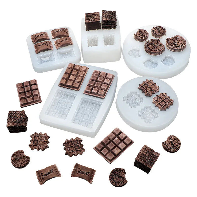 HY Variety of DIY Cream Biscuit Silicone Mold Glaze Cake Decoration Chocolate Sandwich Waffle Mold Hand Made Cake Mould